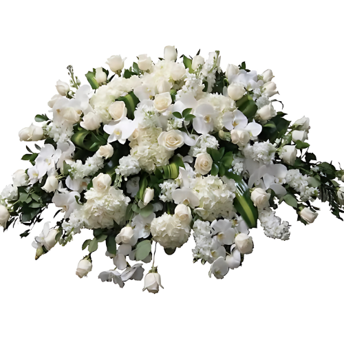 Loving White Casket Spray